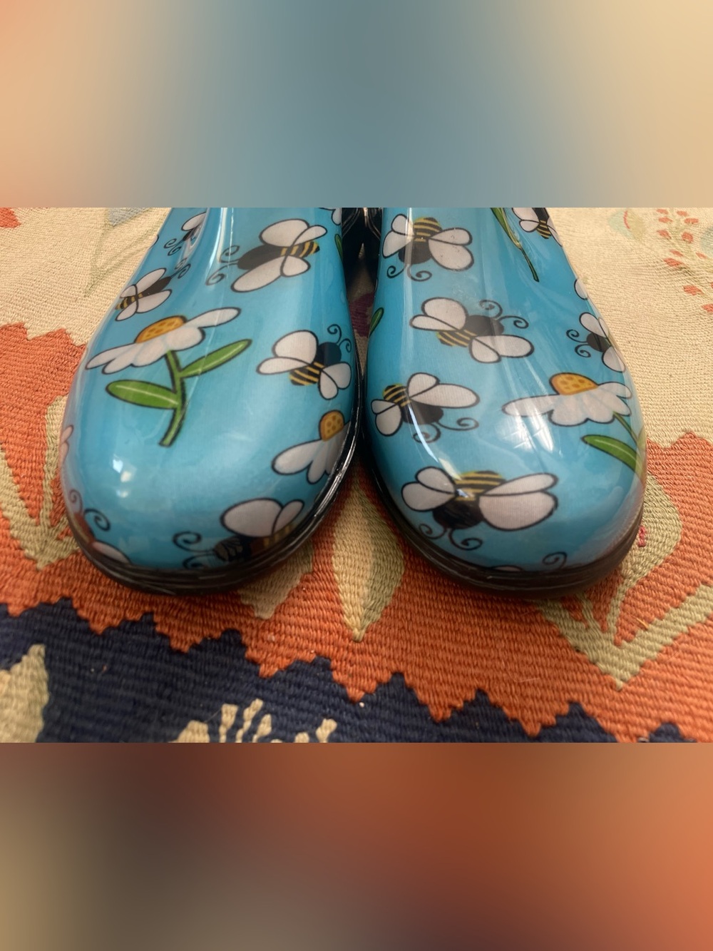NWT Sloggers Blue Bumblebee Waterproof Garden Shoes Clogs W Size 10